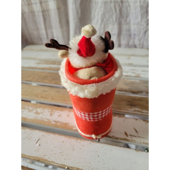 Reindeer boot vintage Xmas decor figurine - Picture 3 of 7